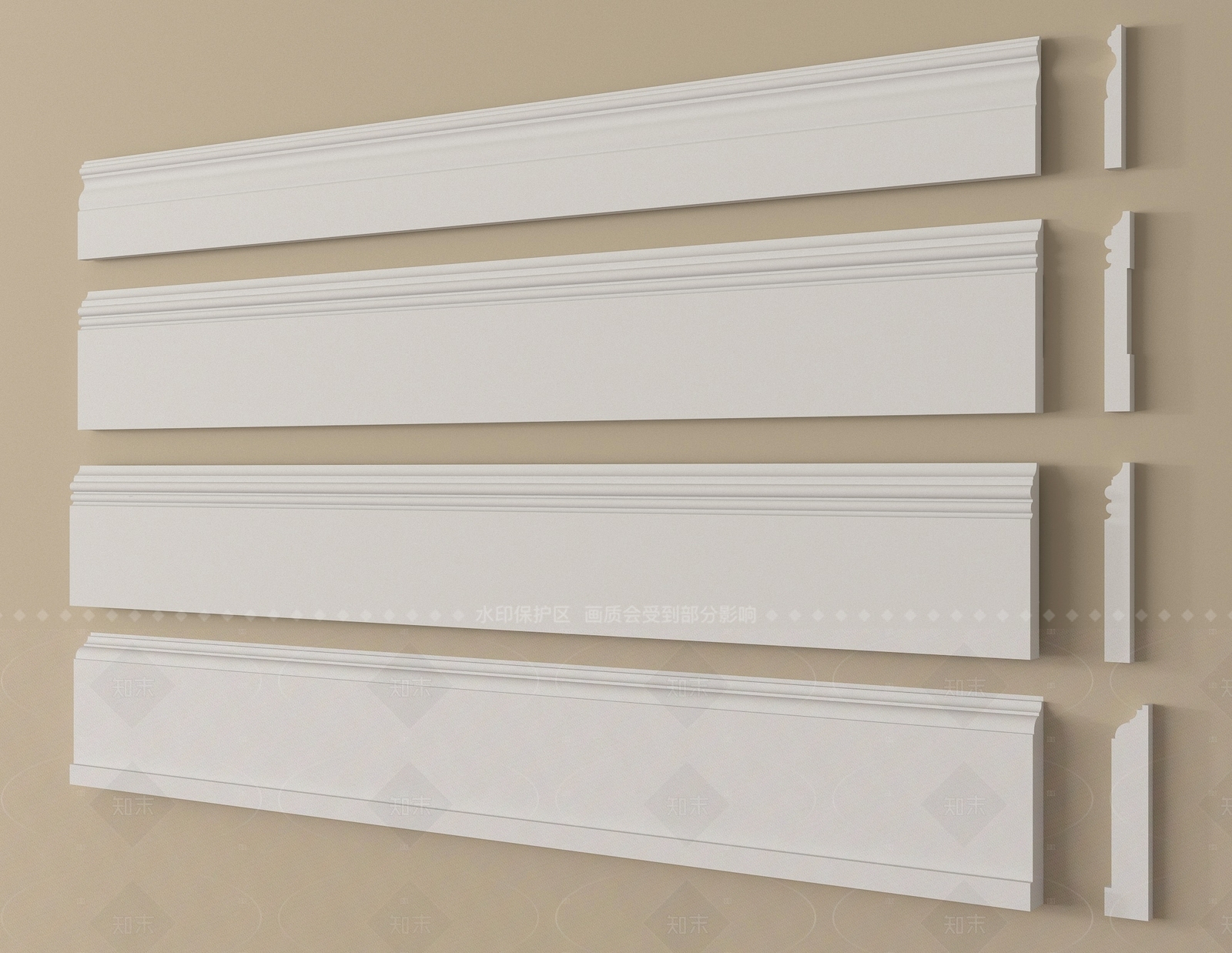现代踢脚线SU模型下载【ID:1204949331】