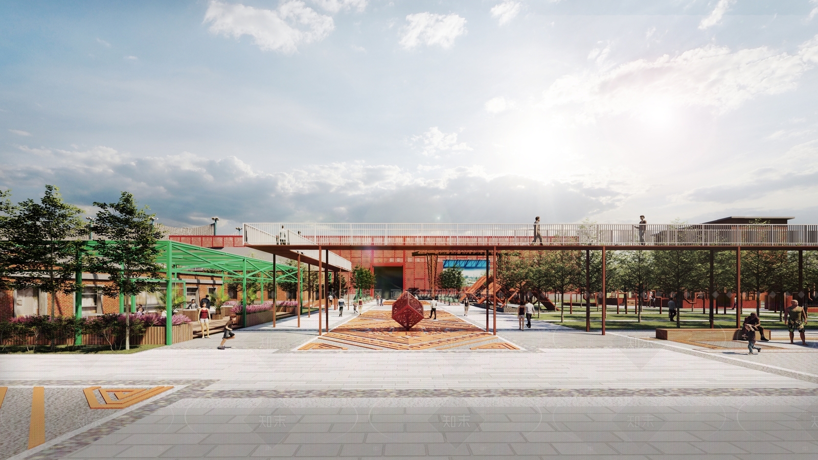 工业办公园区景观SU模型下载【ID:1204951939】