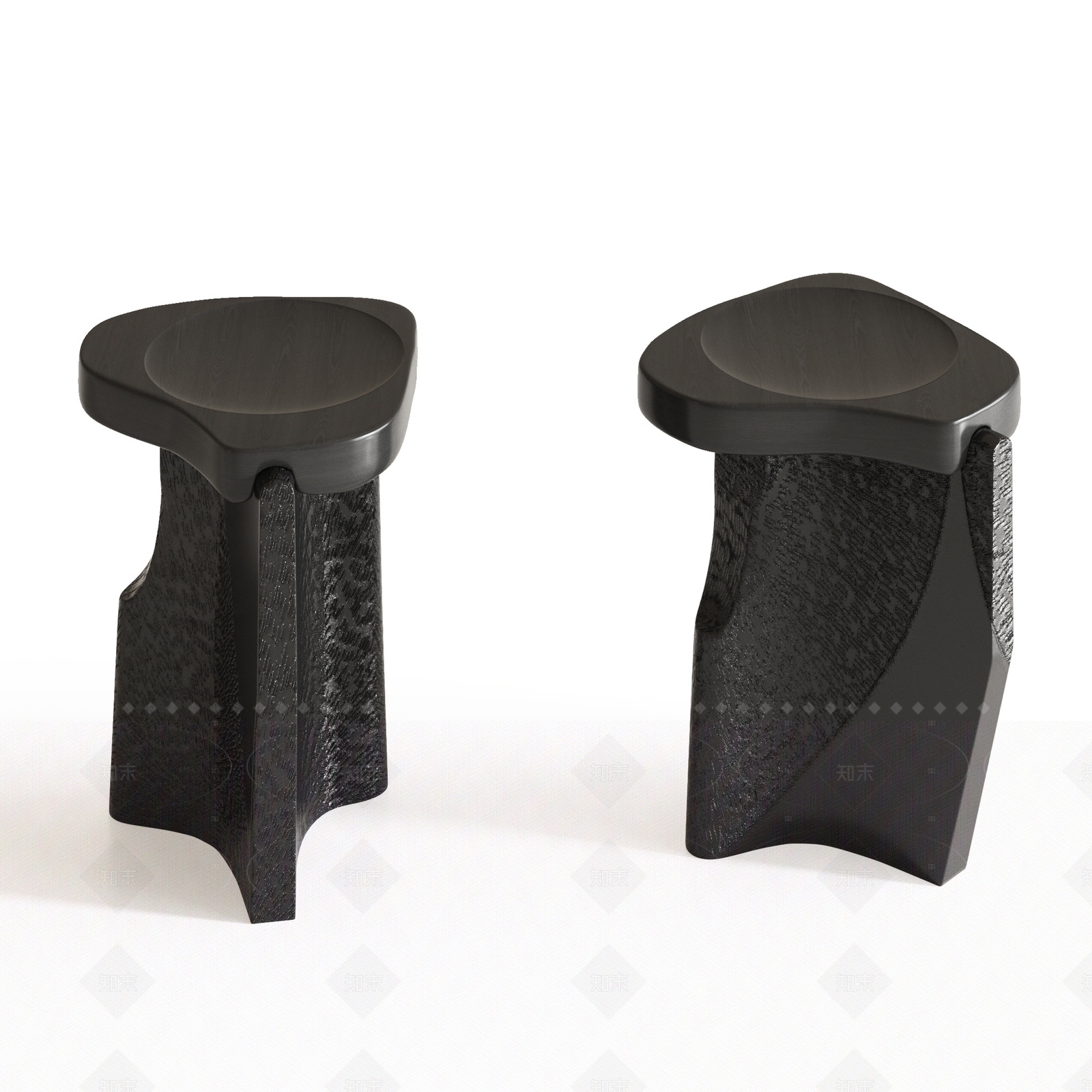中古侘寂沙发凳3D模型下载【ID:1204952499】