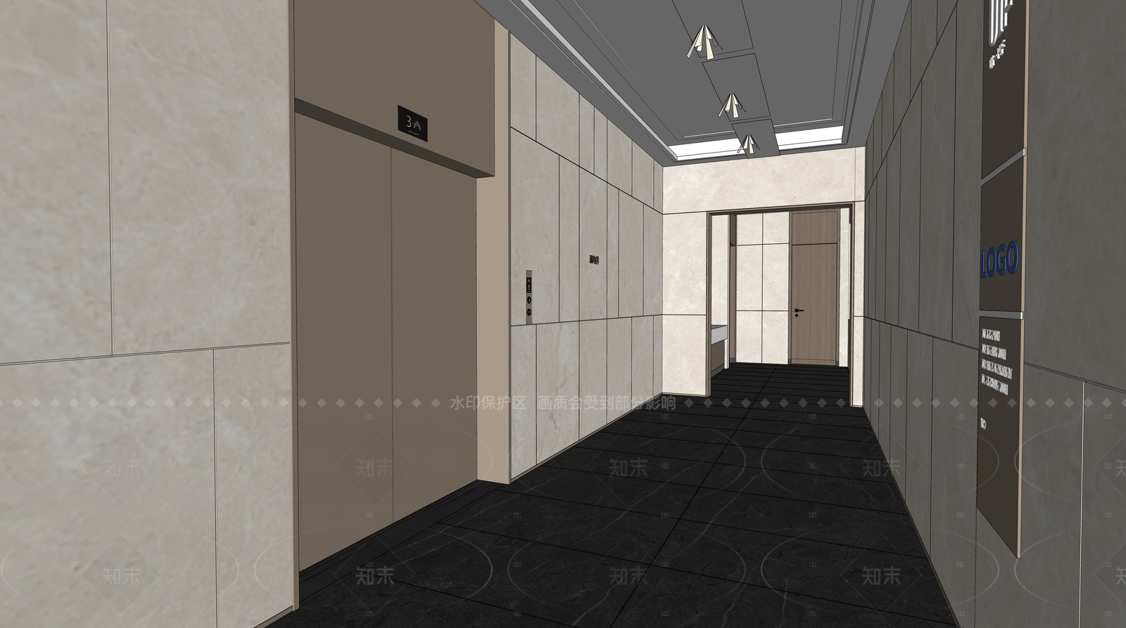 现代其他办公区域SU模型下载【ID:1204956111】