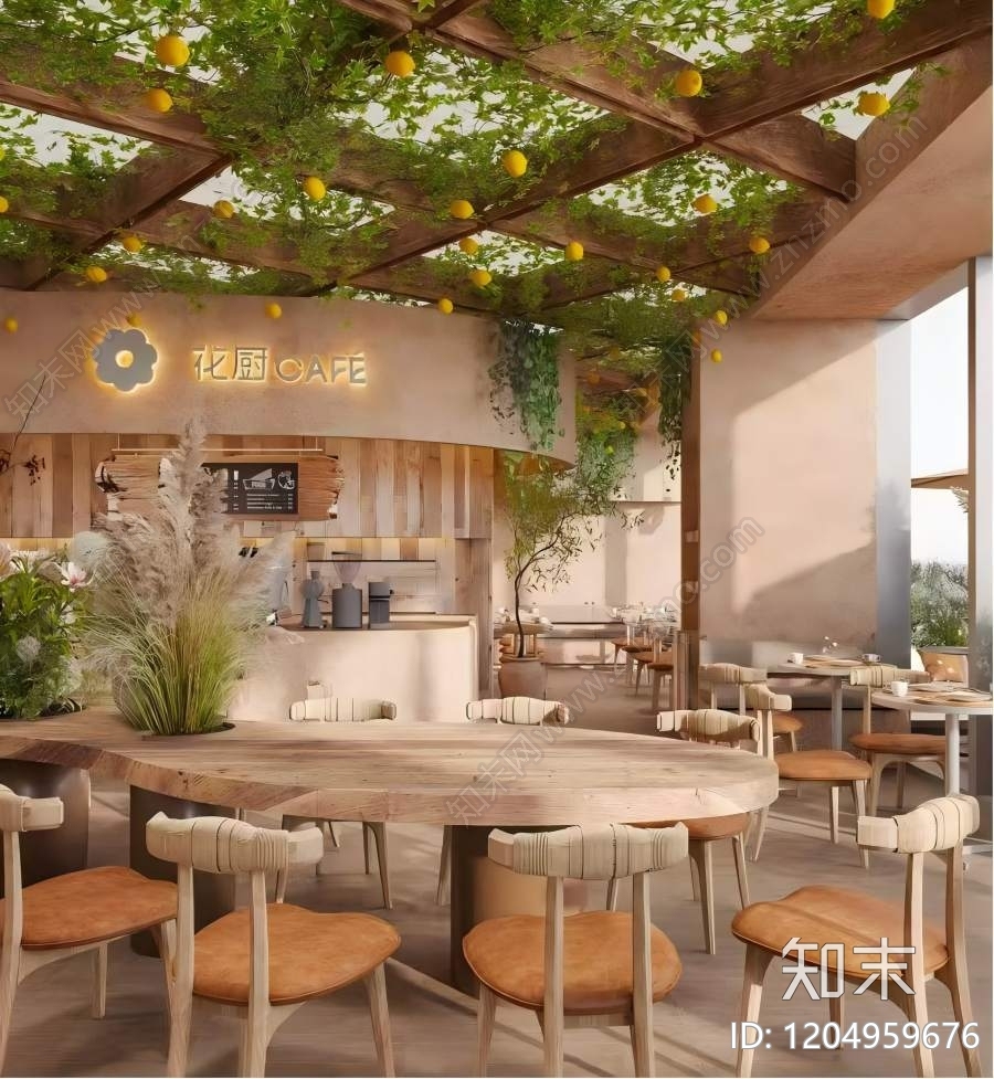 侘寂禅意西餐厅施工图下载【ID:1204959676】