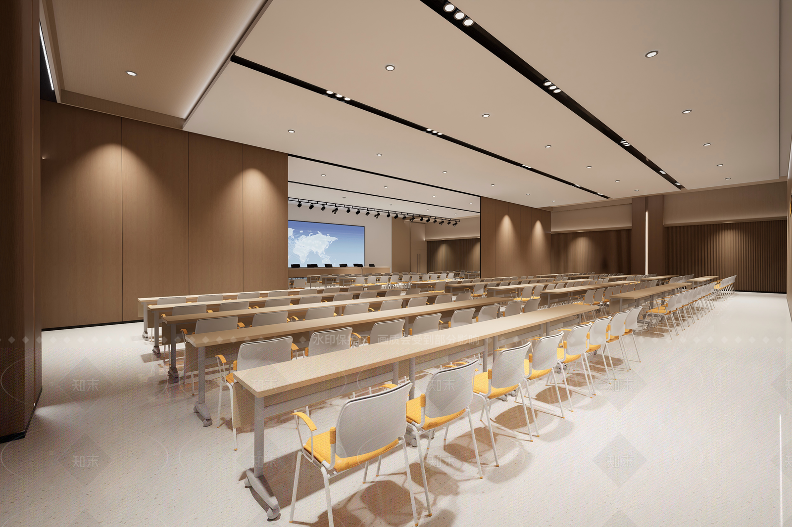 现代新中式会议室SU模型下载【ID:1204963834】