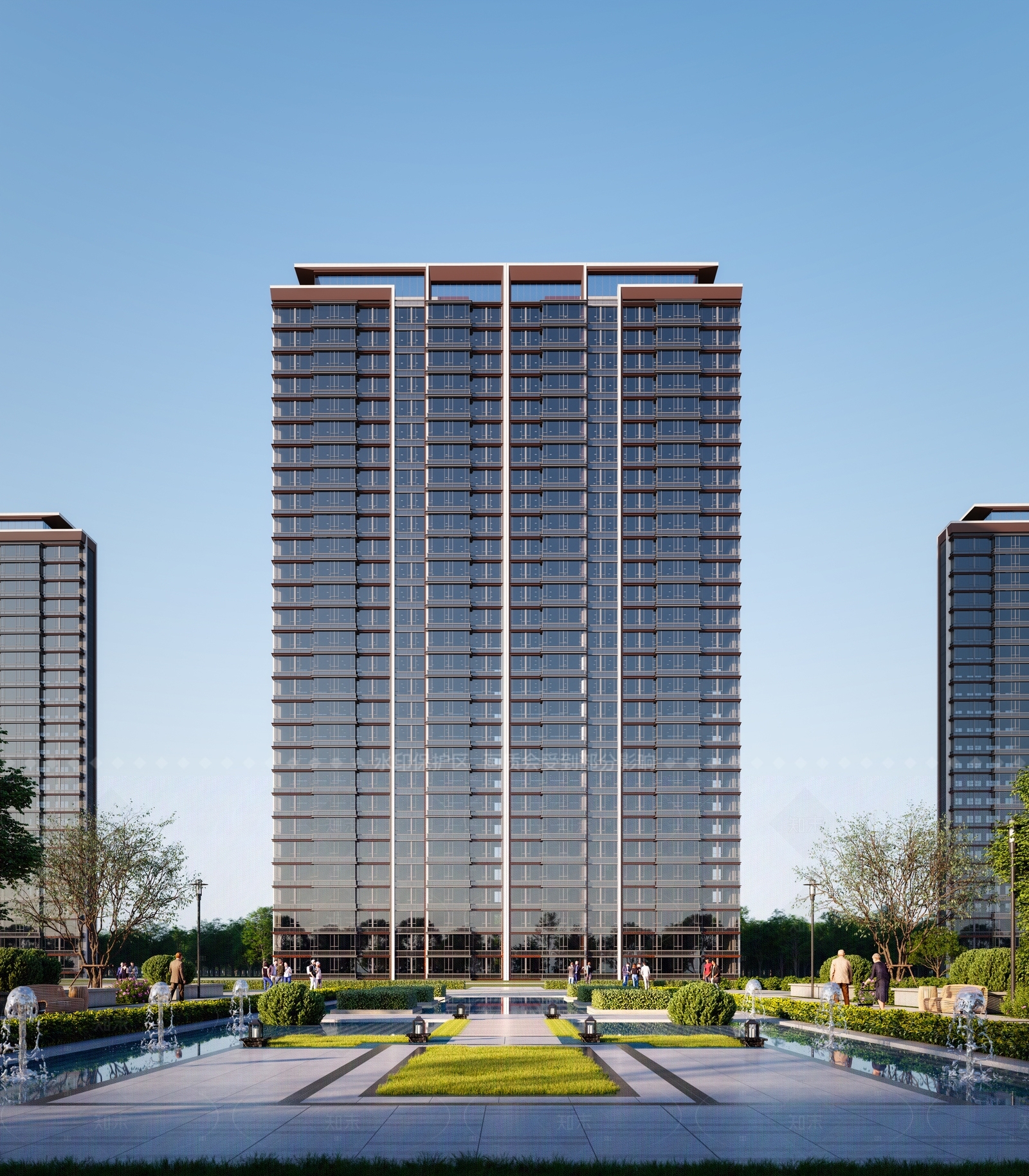 现代新中式高层住宅SU模型下载【ID:1204968410】