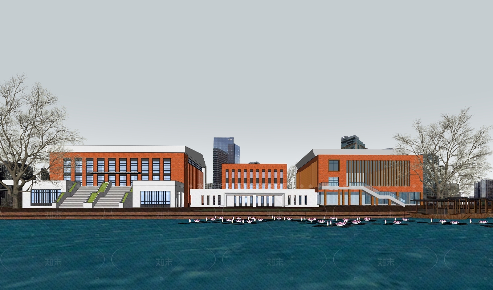 现代学校建筑SU模型下载【ID:1205061405】