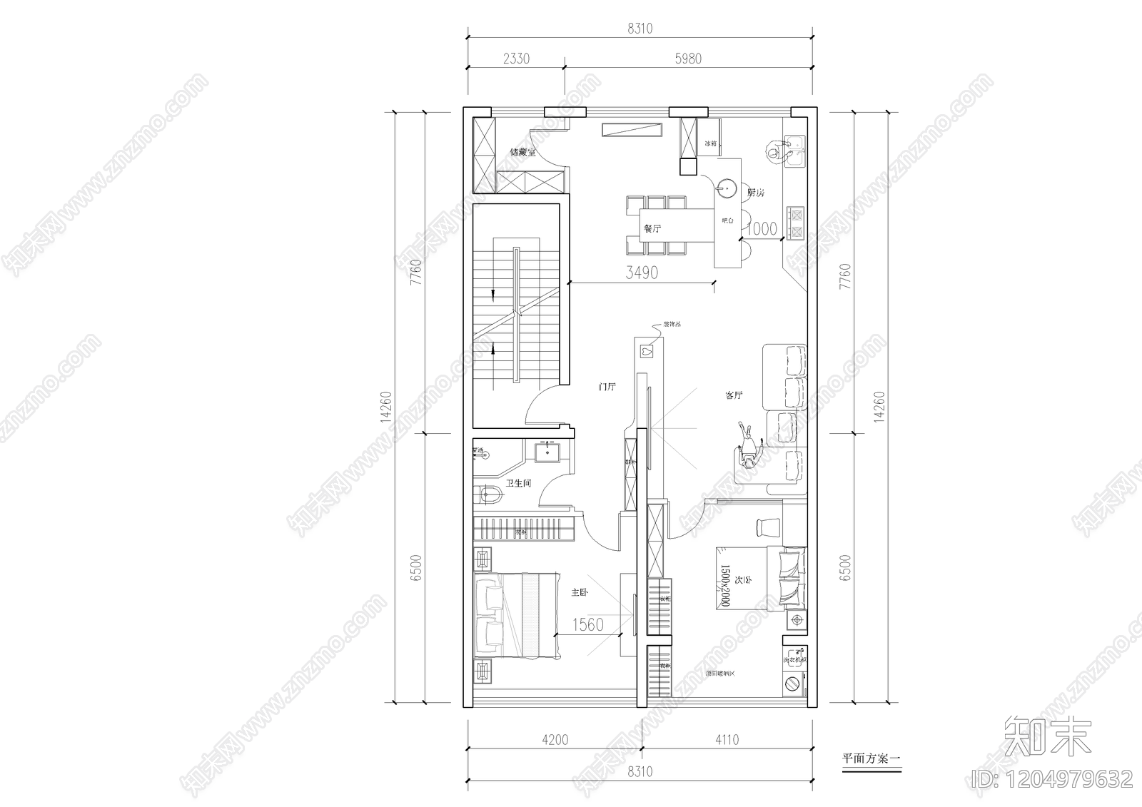 一梯两户施工图下载【ID:1204979632】