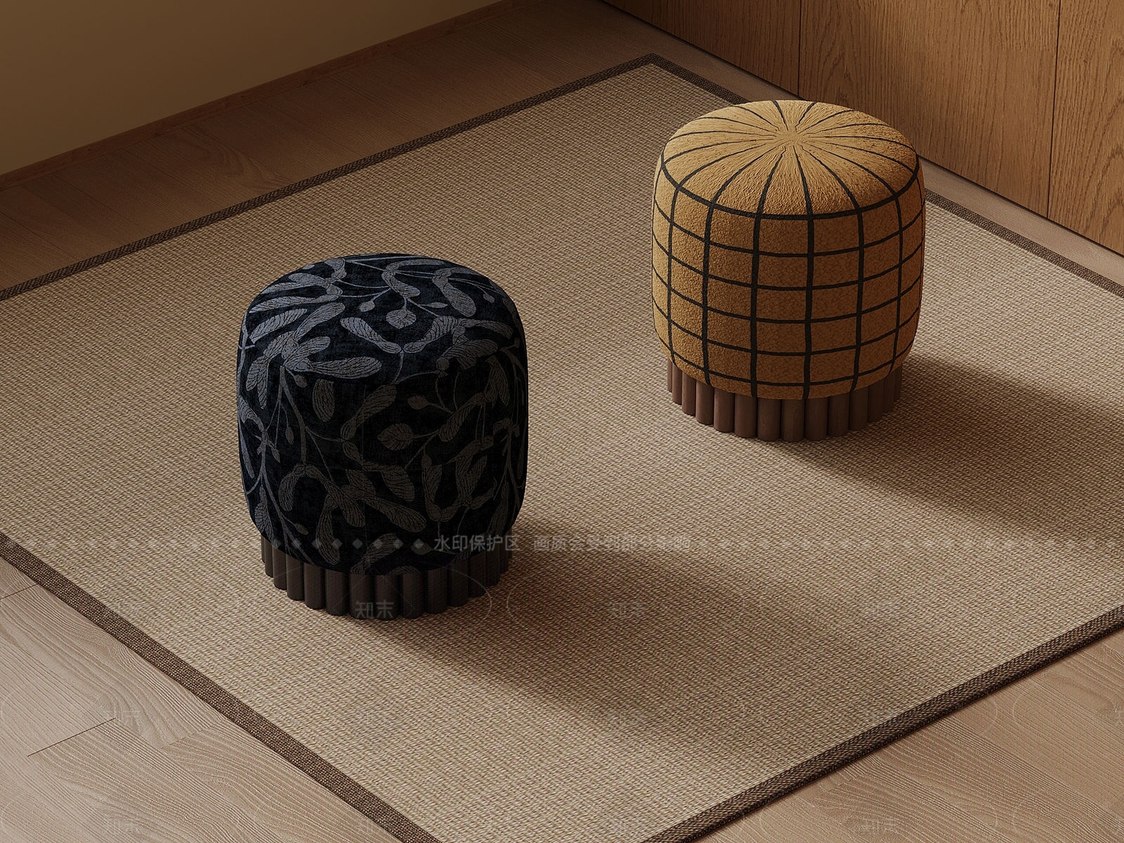 现代中古换鞋凳3D模型下载【ID:1204979873】