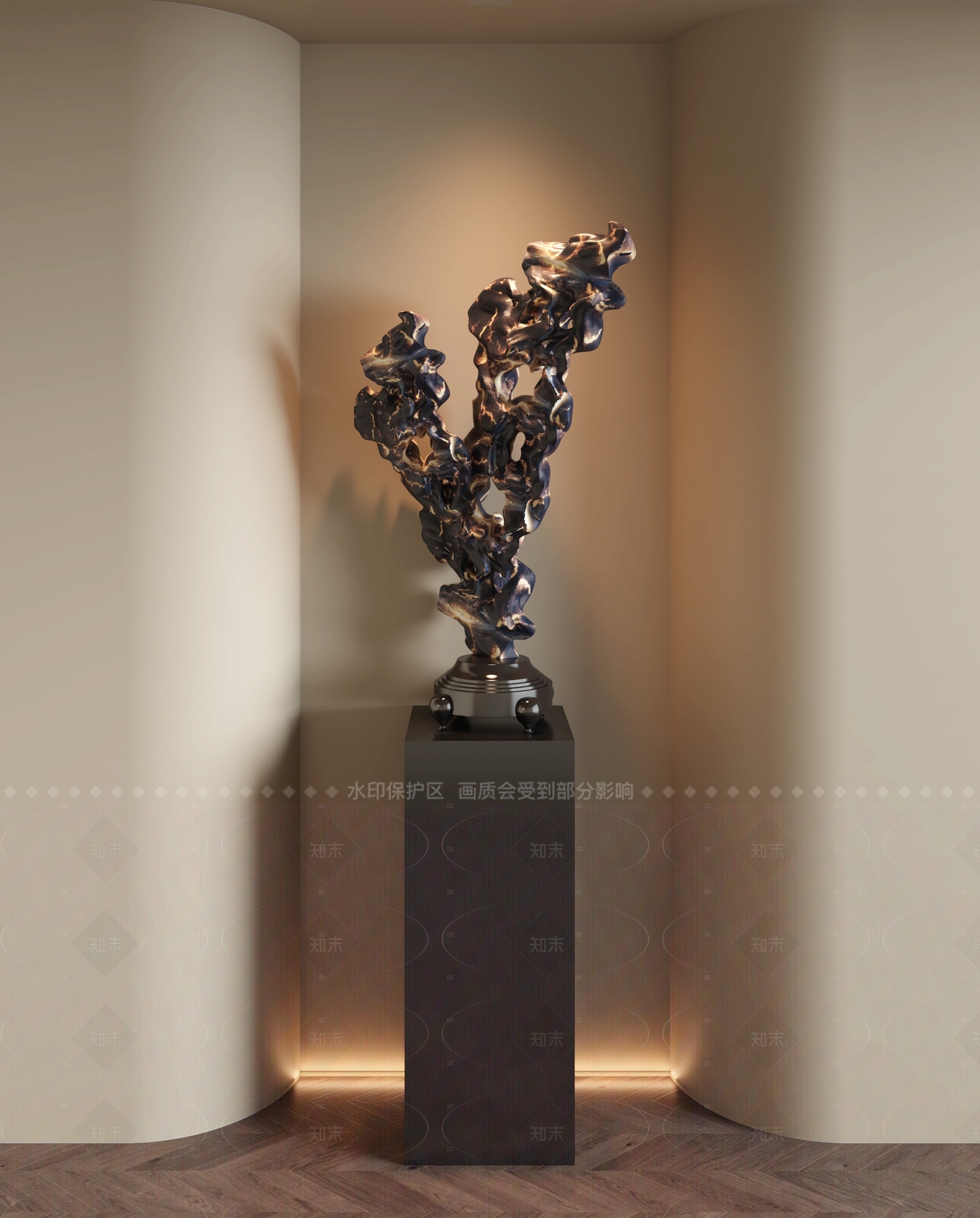 新中式雕塑摆件3D模型下载【ID:1204979990】