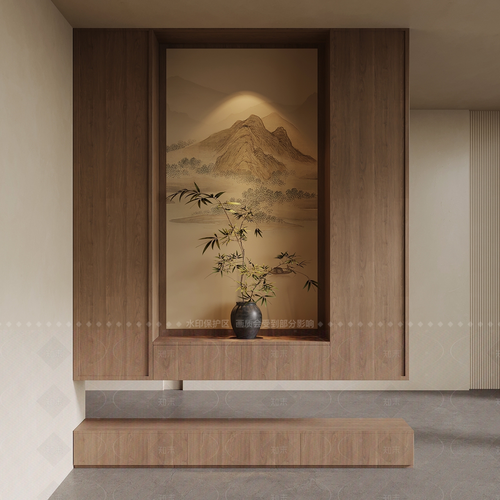 新中式玄关SU模型下载【ID:1204980067】
