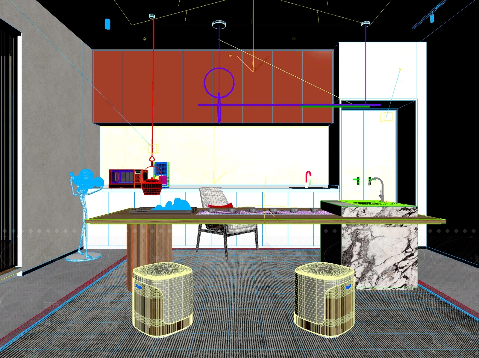 新中式中式茶桌椅3D模型下载【ID:1204981180】