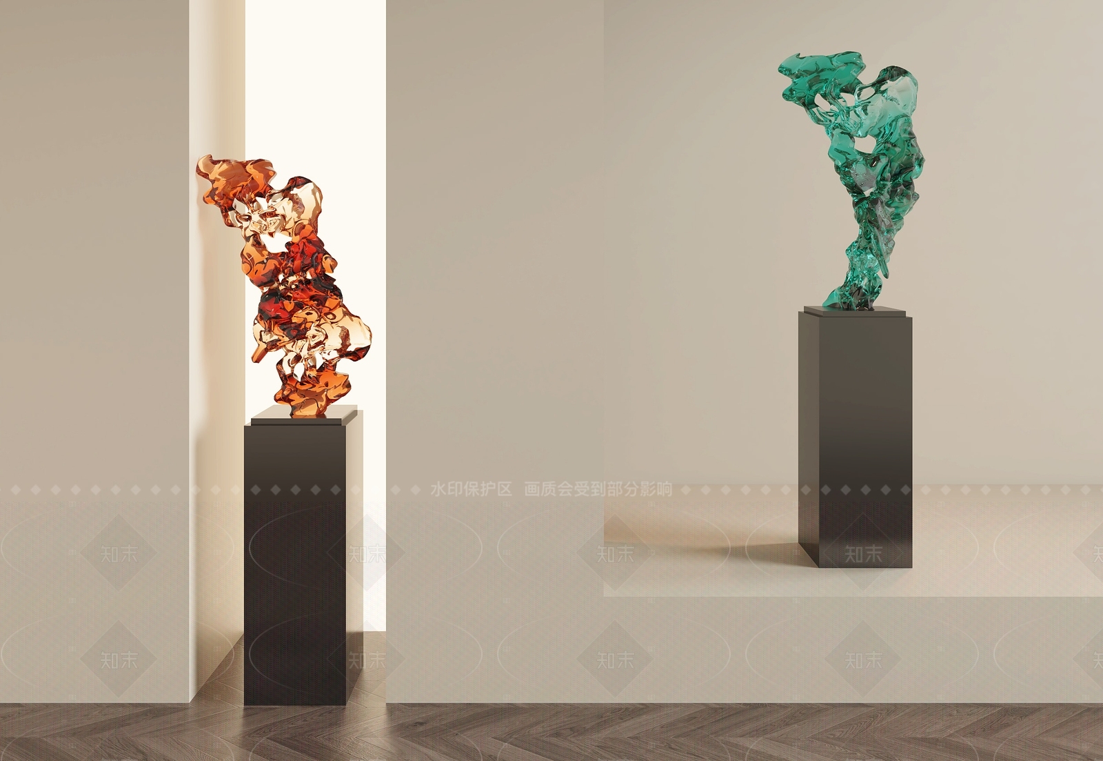 现代雕塑摆件3D模型下载【ID:1204980848】