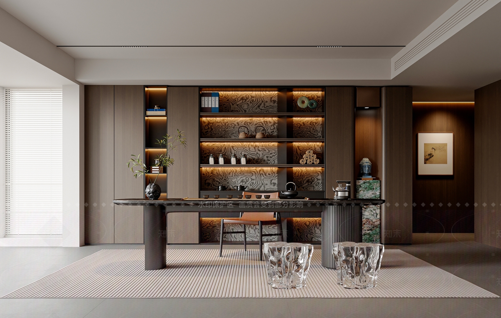 新中式意式茶室3D模型下载【ID:1204981172】