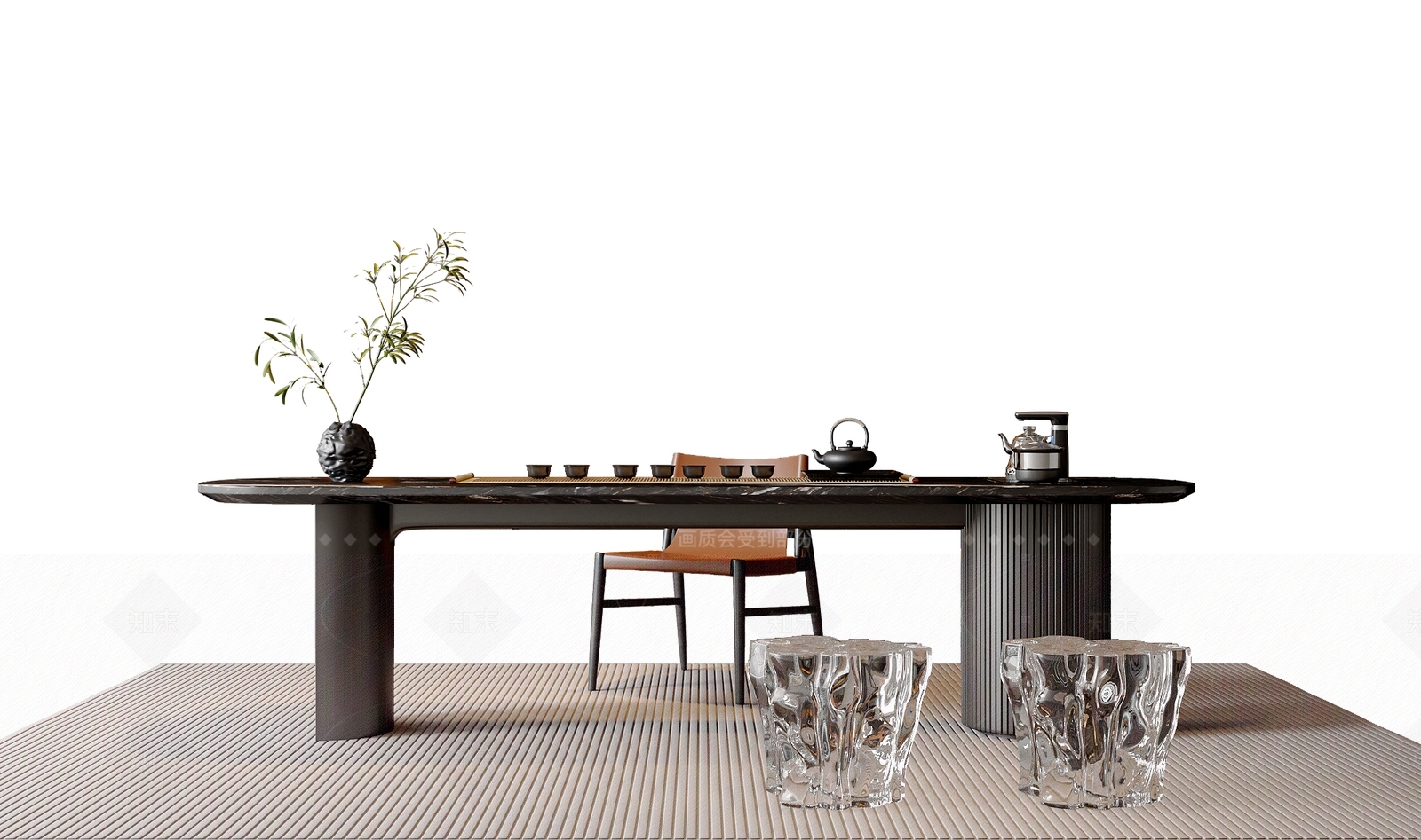 现代意式茶桌椅3D模型下载【ID:1204981179】