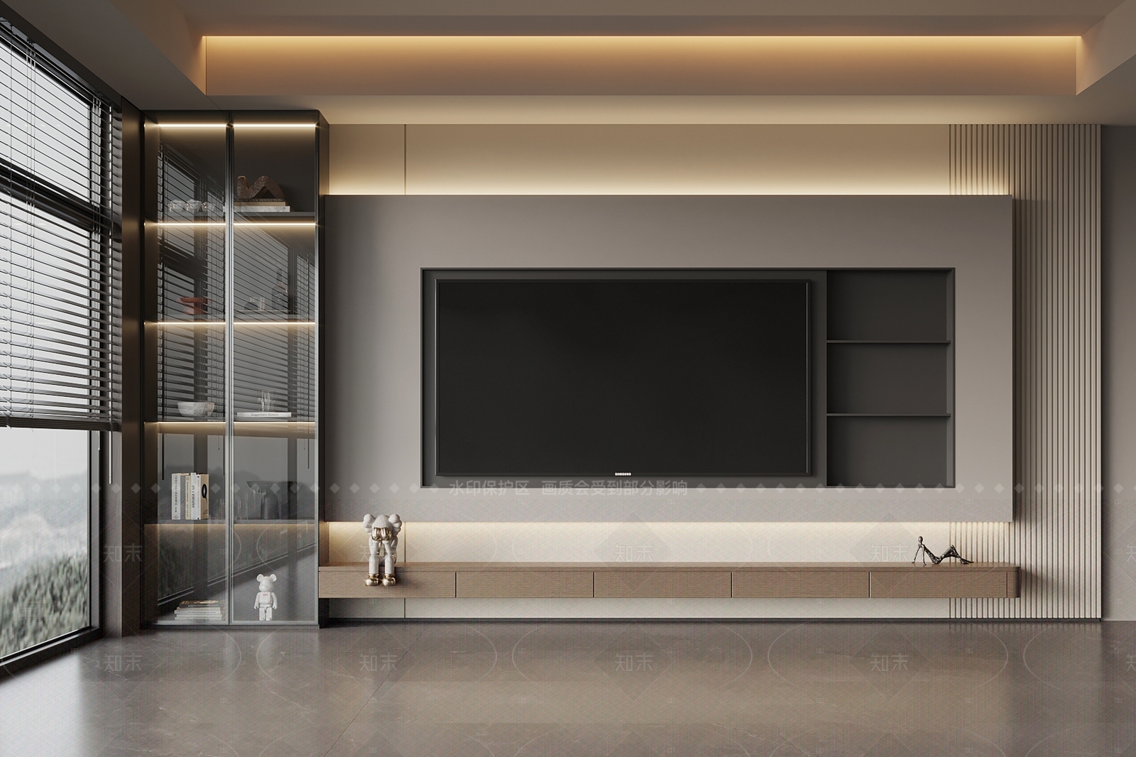现代意式电视背景墙3D模型下载【ID:1204981832】