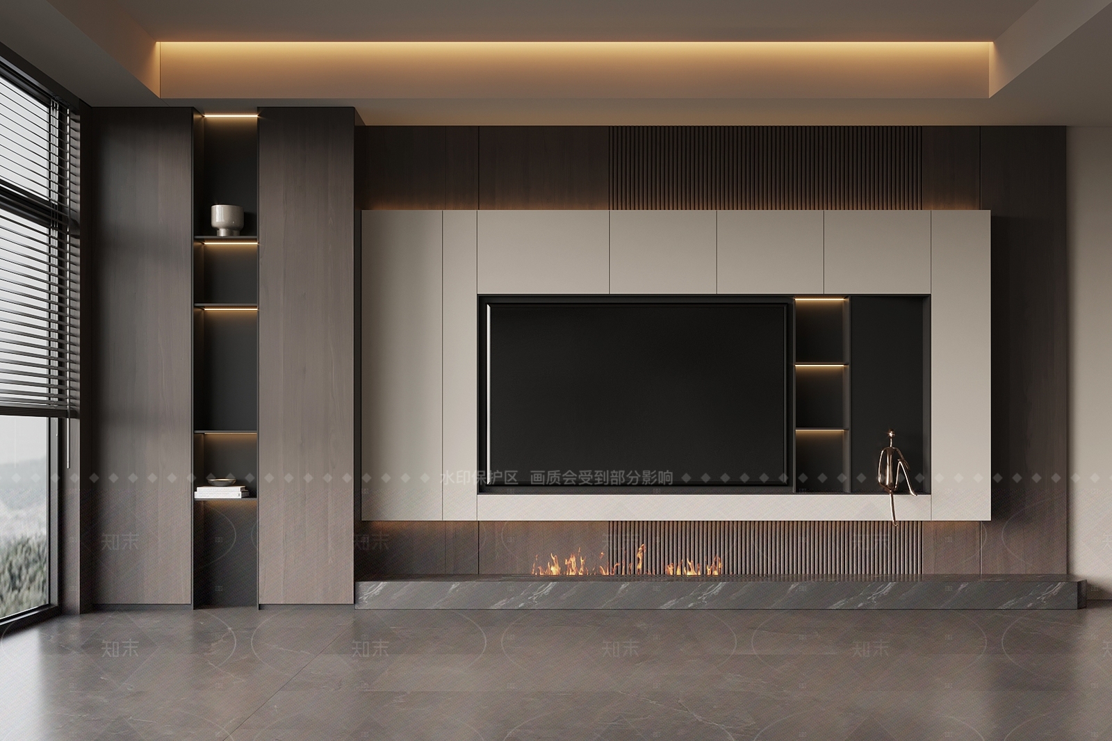 现代意式电视背景墙3D模型下载【ID:1204982430】
