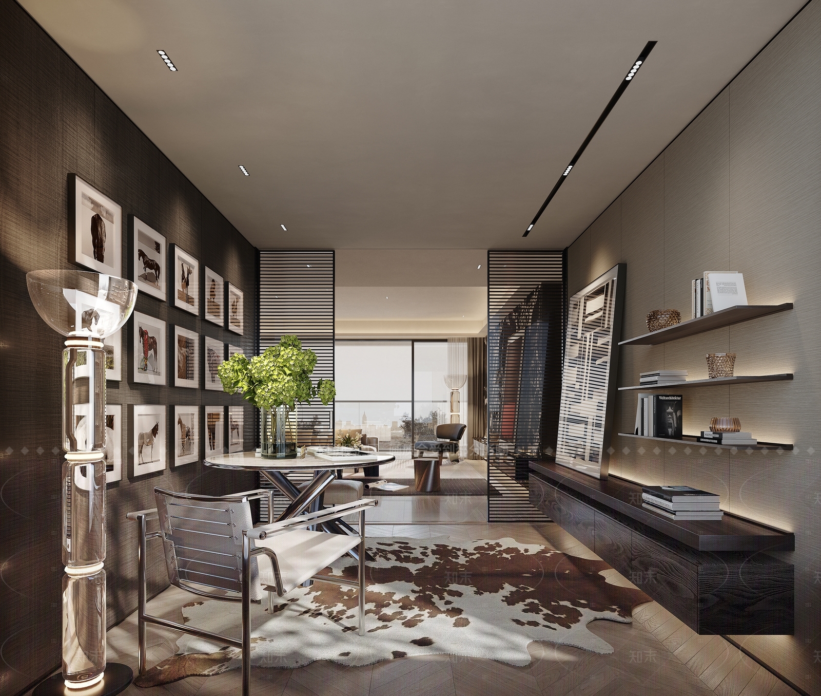 新中式现代开放式书房3D模型下载【ID:1204983172】