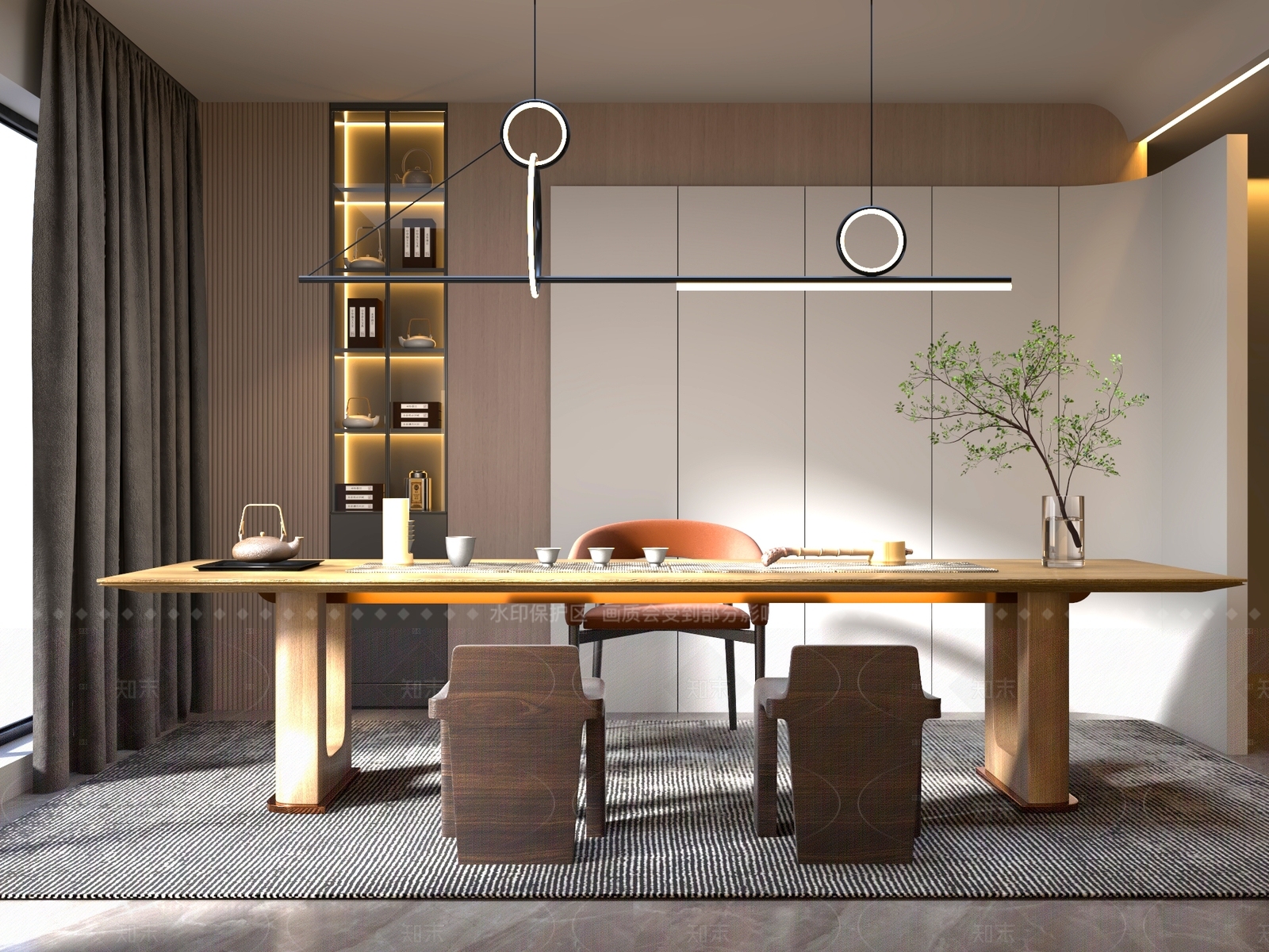 新中式中式茶桌椅3D模型下载【ID:1204984089】