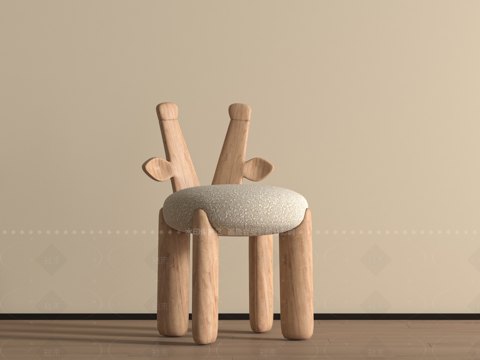 现代简约儿童椅SU模型下载【ID:1204984215】