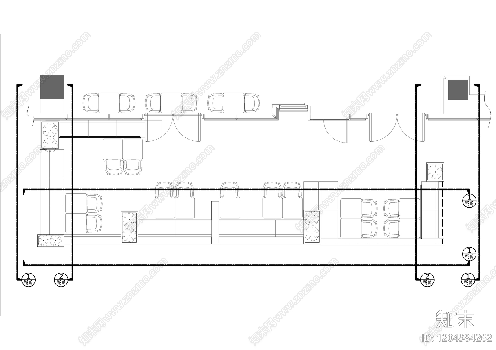 现代中餐厅cad施工图下载【ID:1204984262】