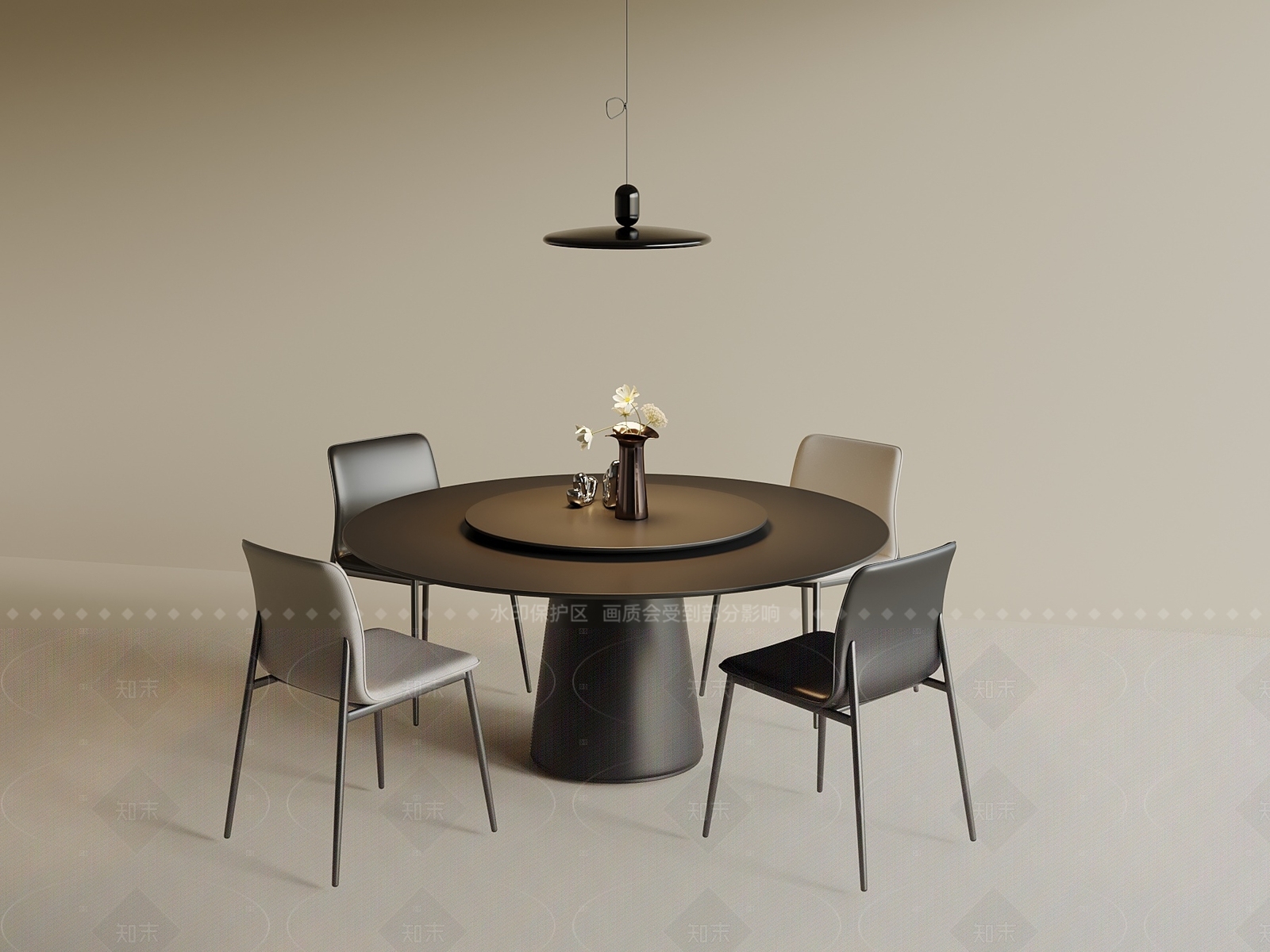 现代餐桌椅SU模型下载【ID:1204984686】