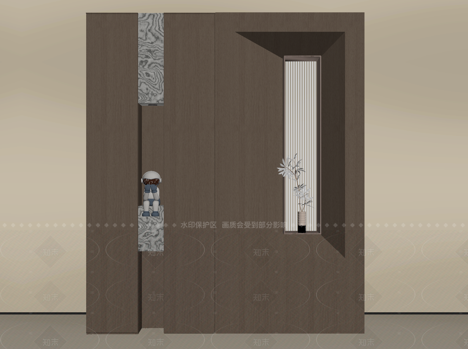 现代意式隔断SU模型下载【ID:1204985794】