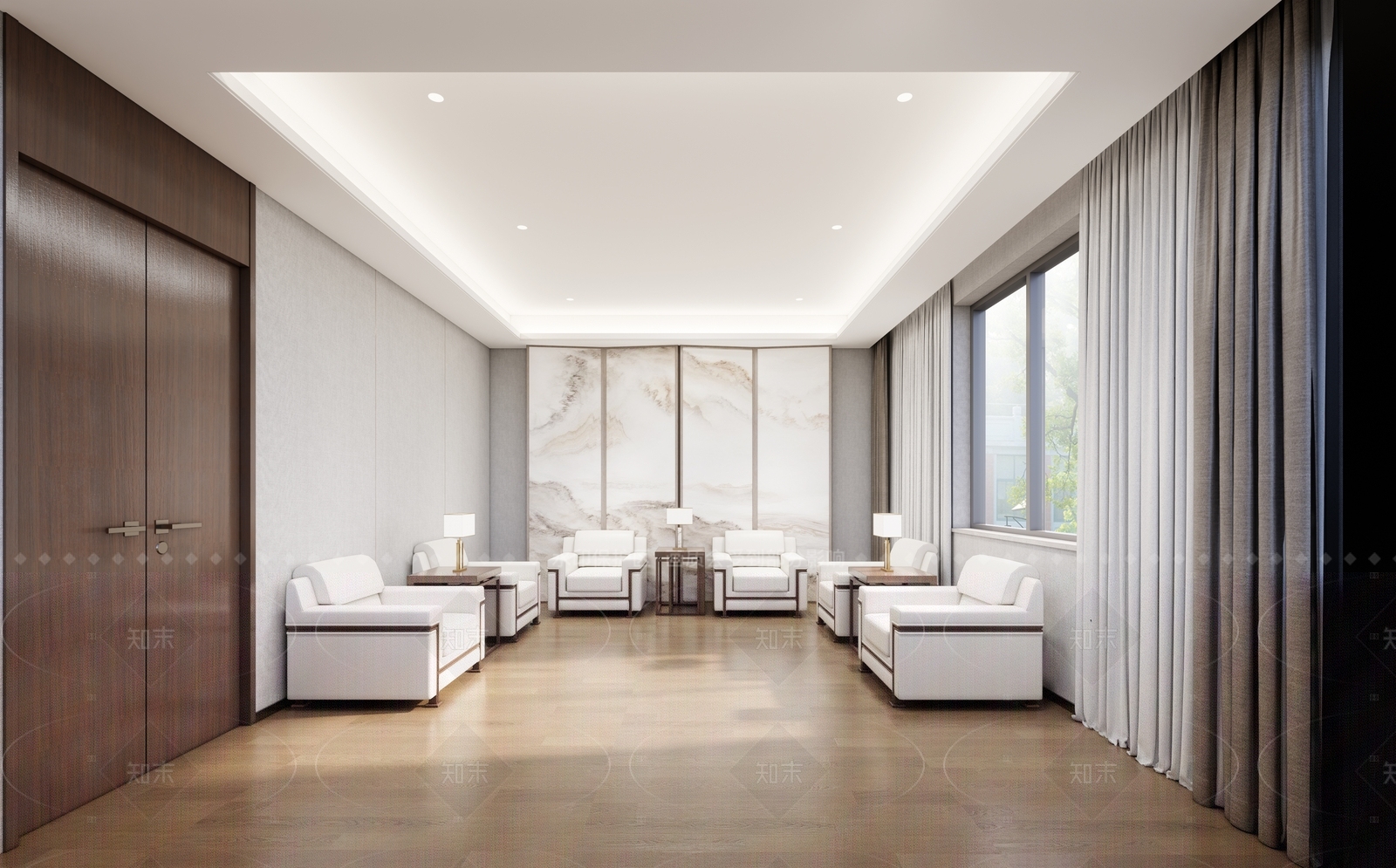 现代接待室SU模型下载【ID:1204985861】