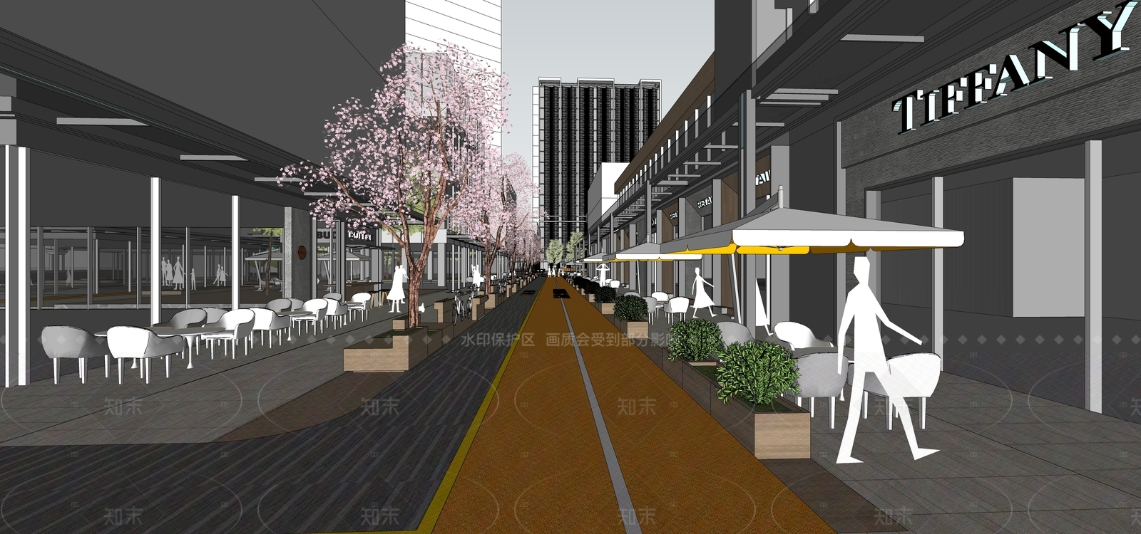 现代商业街SU模型下载【ID:1204985910】