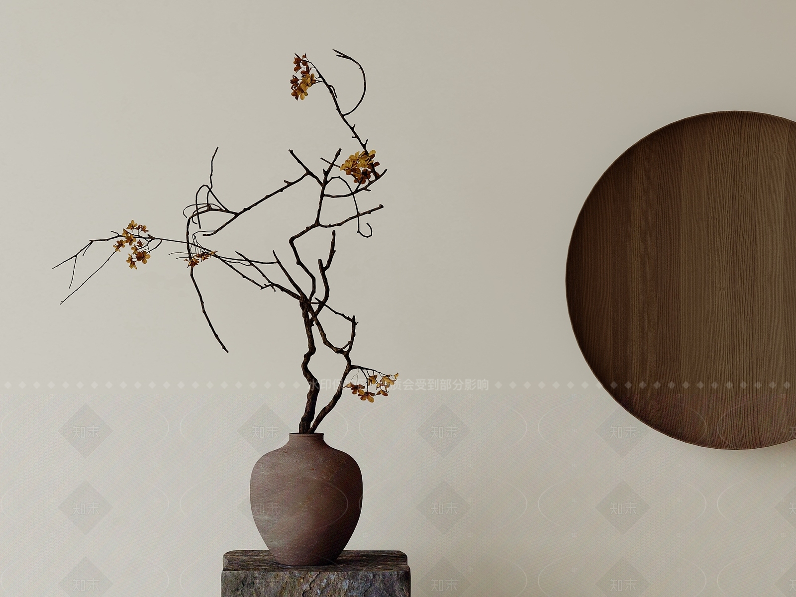 新中式禅意花艺3D模型下载【ID:1204991795】