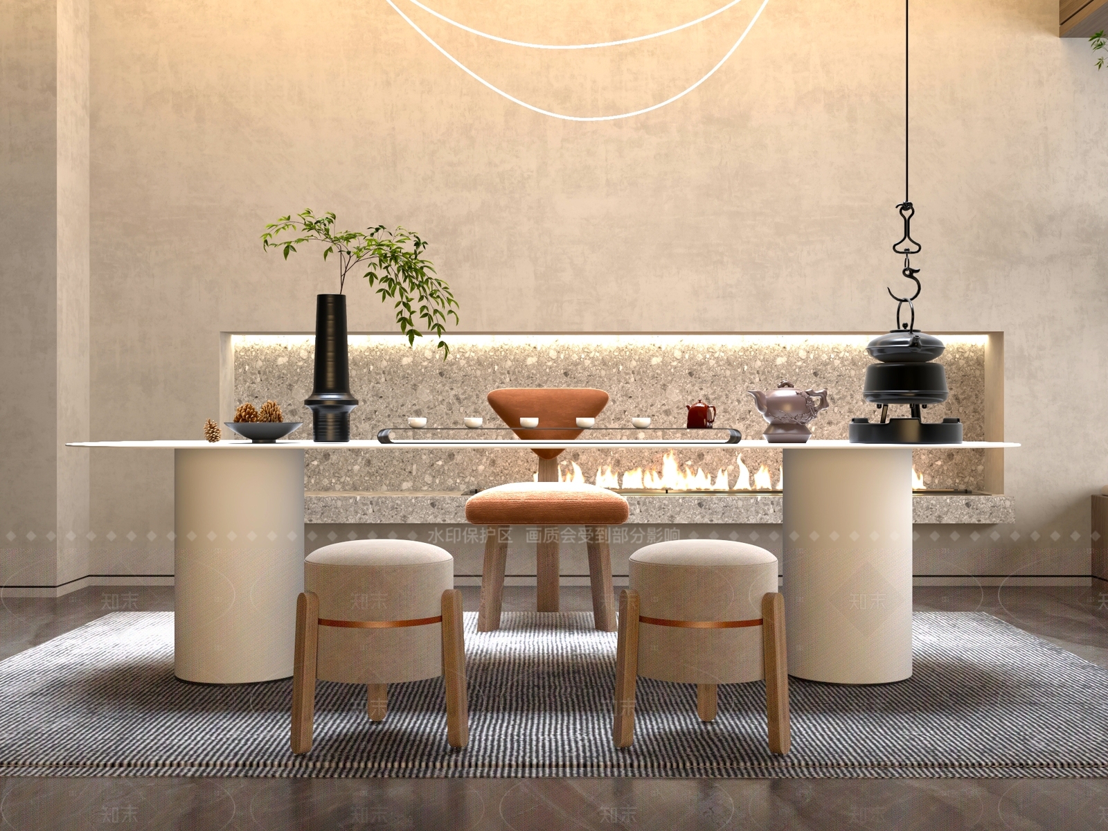 新中式中式茶桌椅3D模型下载【ID:1204991543】