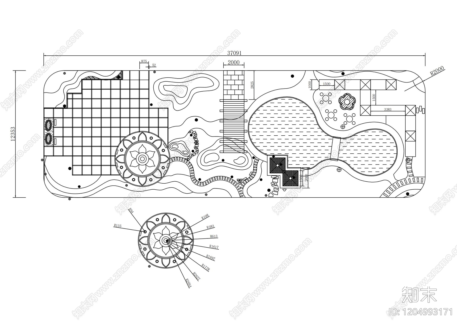 滨水公园cad施工图下载【ID:1204993171】