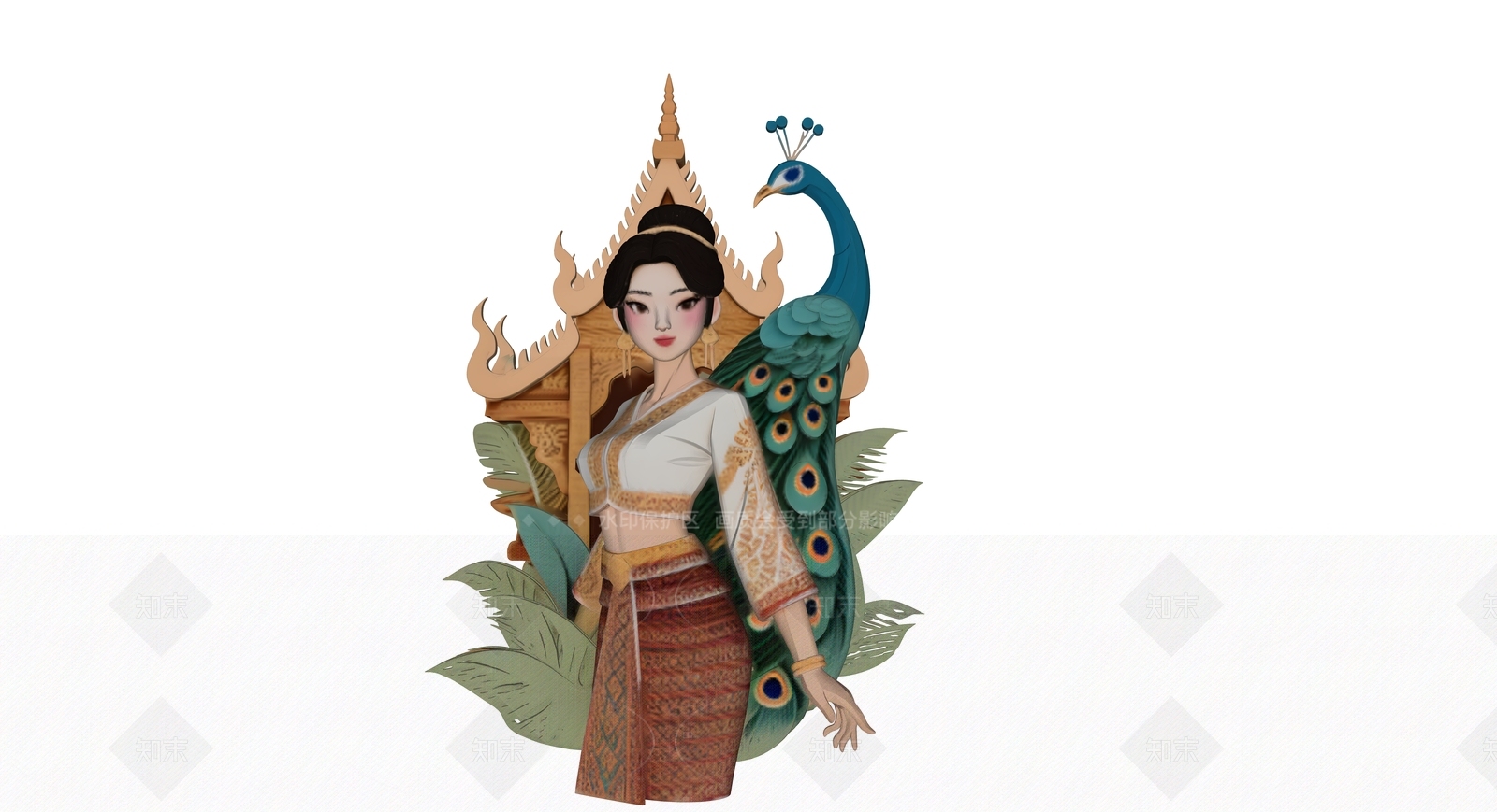 现代新中式艺术装置SU模型下载【ID:1204993883】
