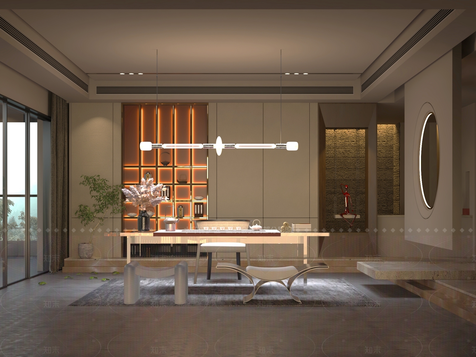 新中式中式茶桌椅3D模型下载【ID:1204993884】