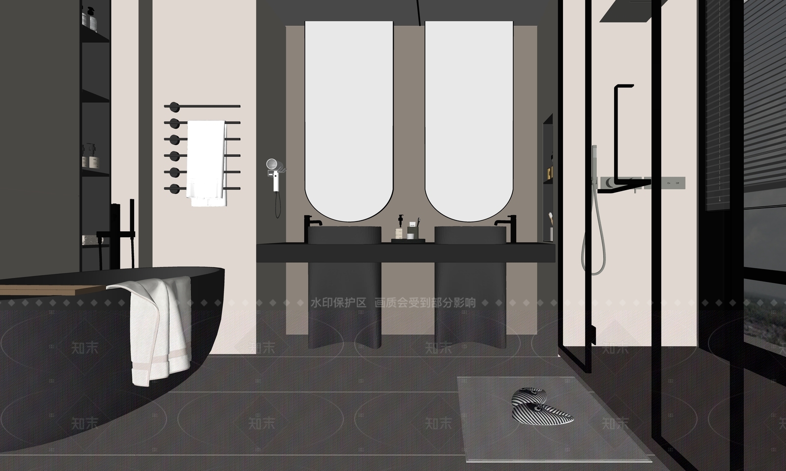 现代卫生间SU模型下载【ID:1204995051】