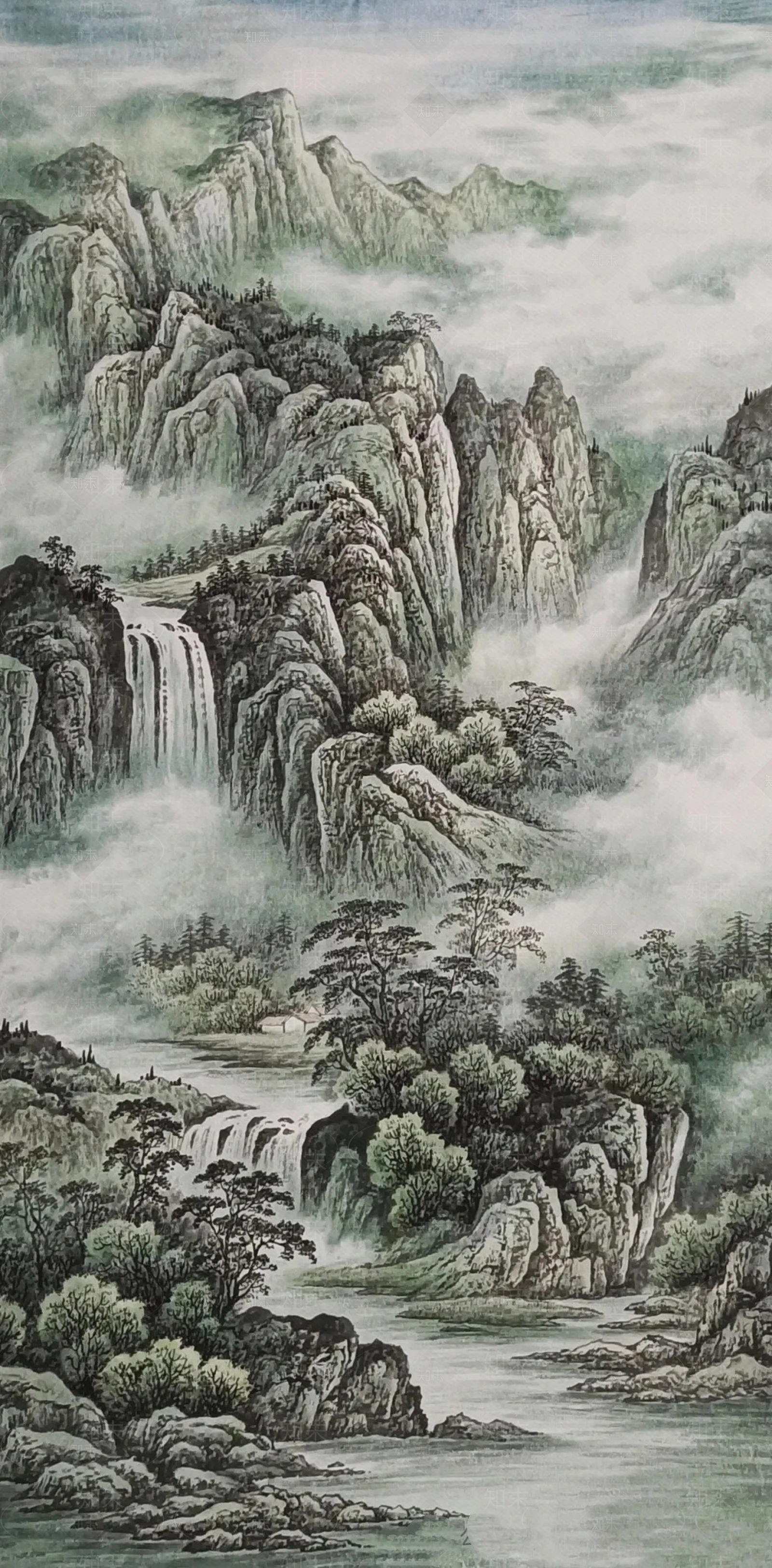 新中式中式水墨画贴图下载【ID:1204995773】