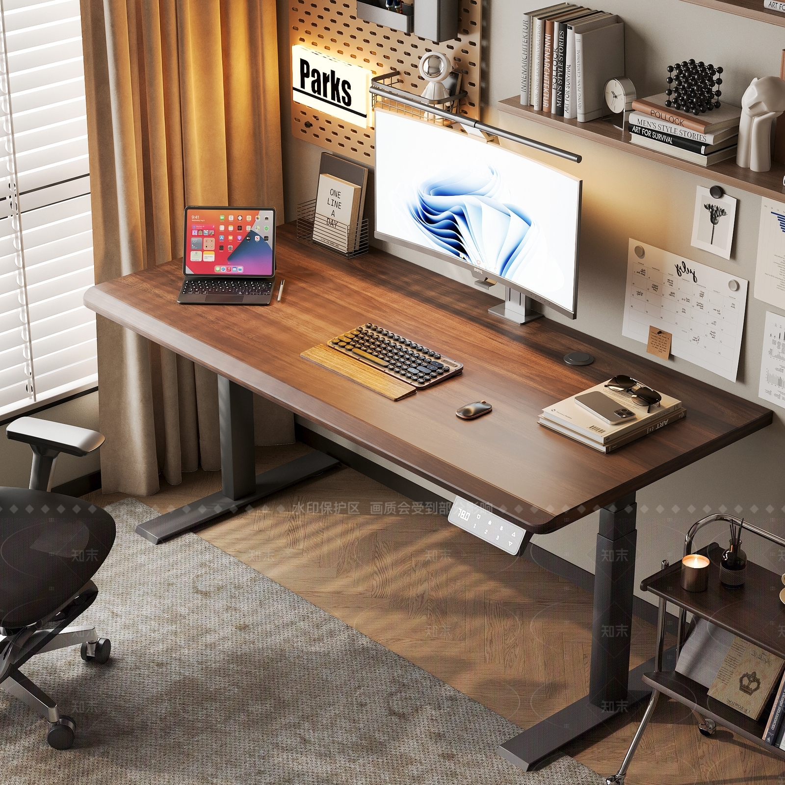 复古侘寂书房3D模型下载【ID:1204997094】