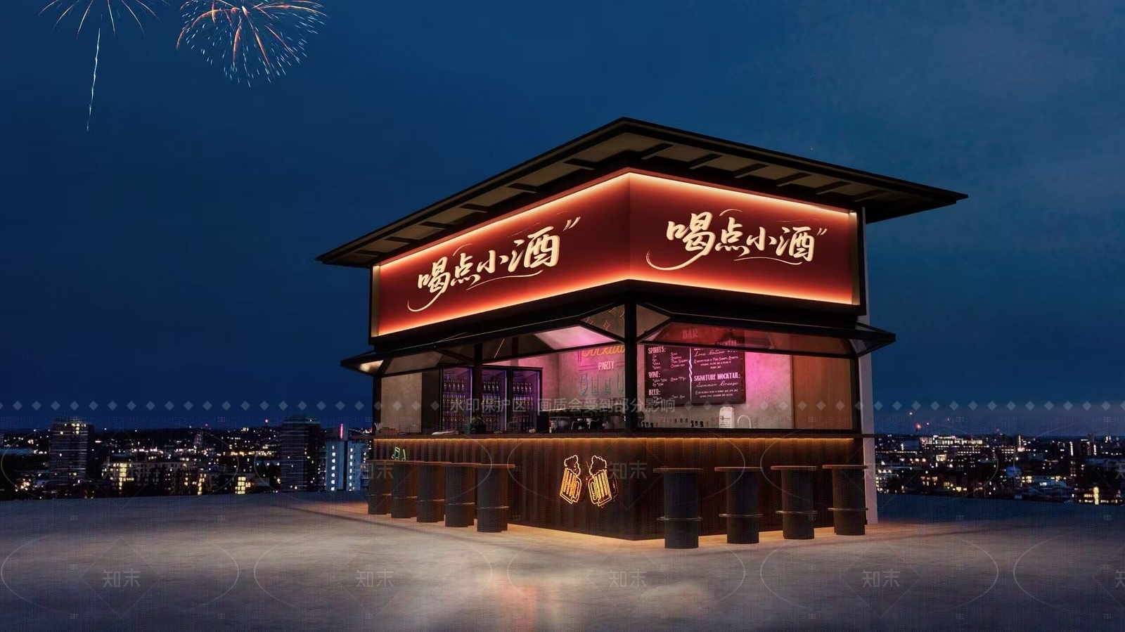 工业酒吧SU模型下载【ID:1205001371】