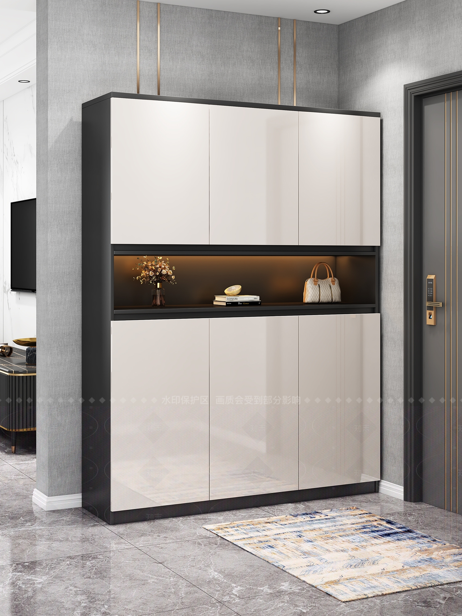 现代轻奢鞋柜3D模型下载【ID:1205005352】