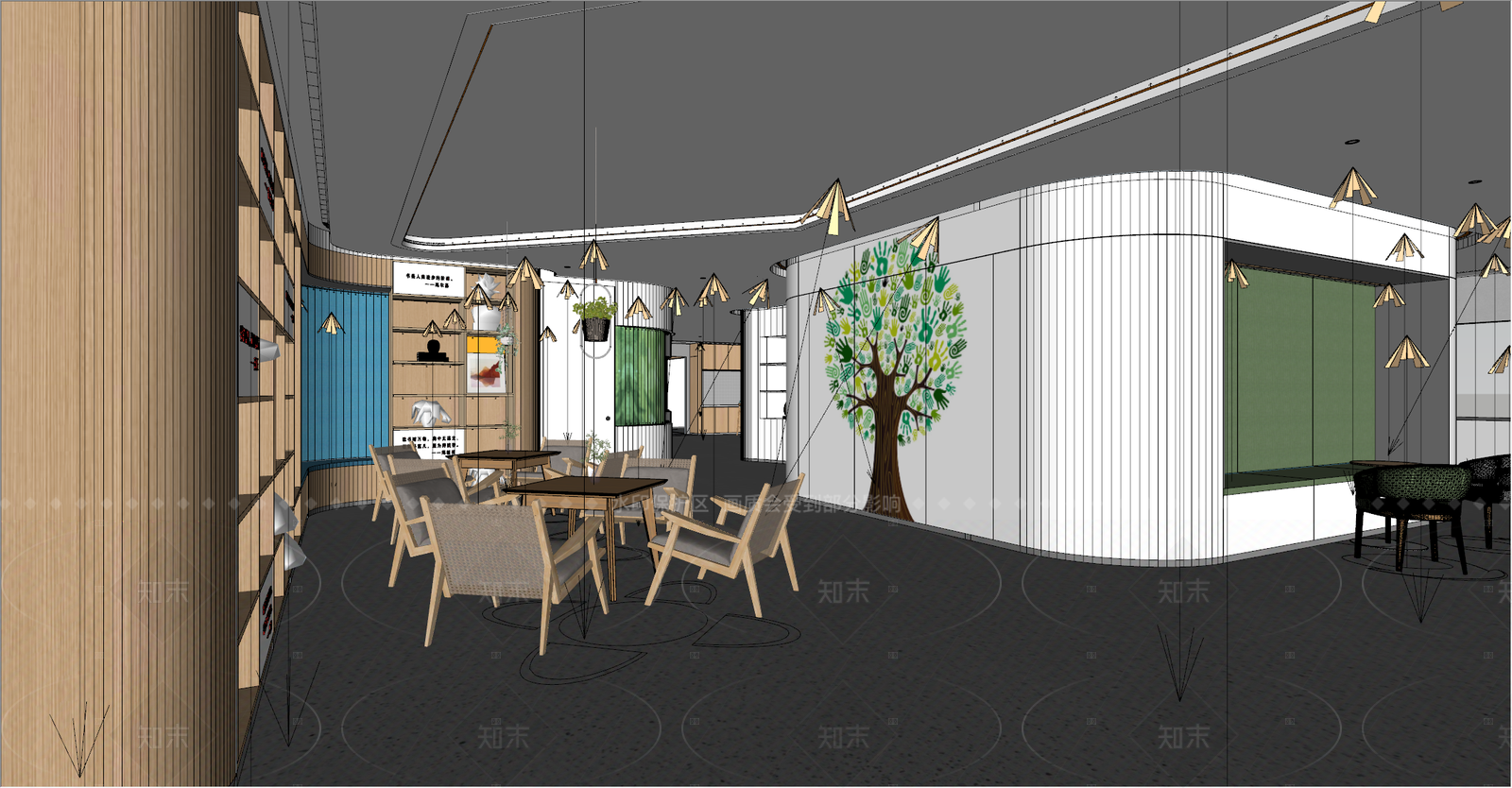 现代简约其他办公区域SU模型下载【ID:1205007140】