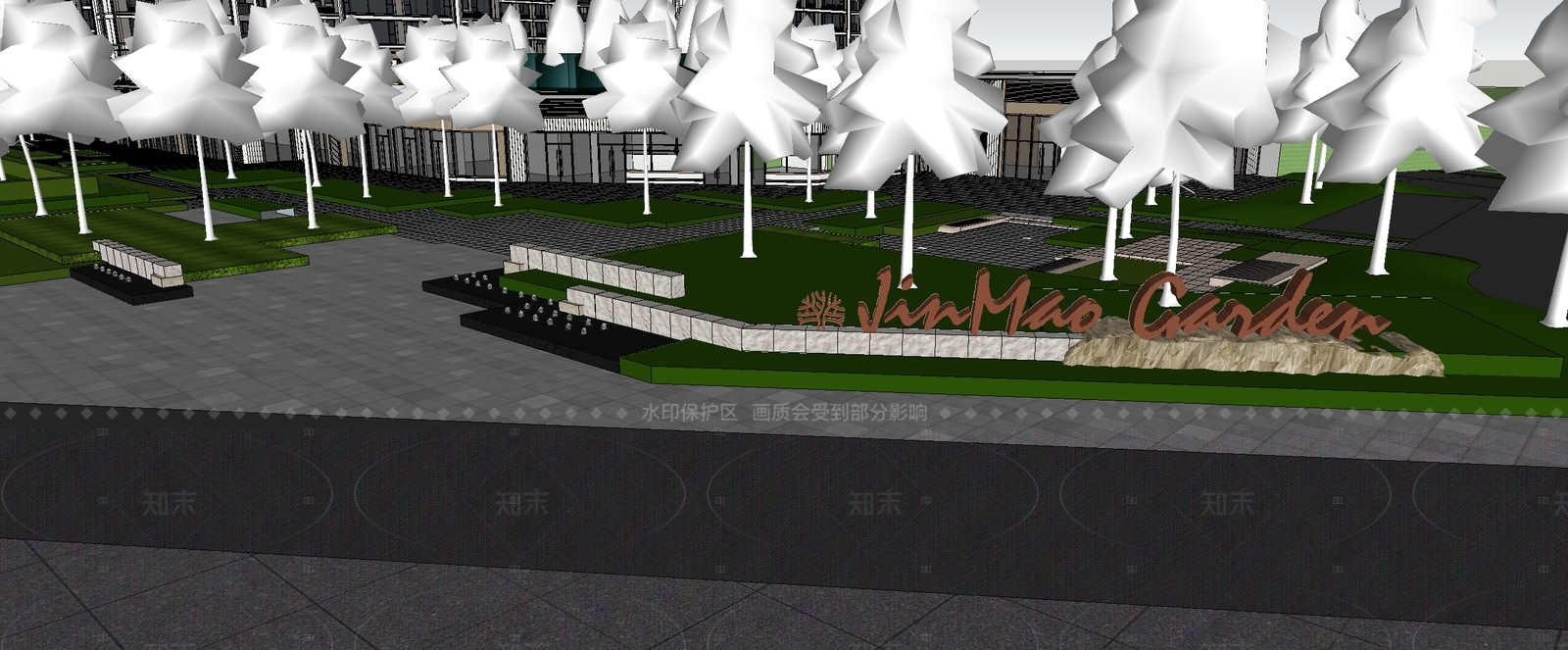 现代商业综合体景观SU模型下载【ID:1205007367】