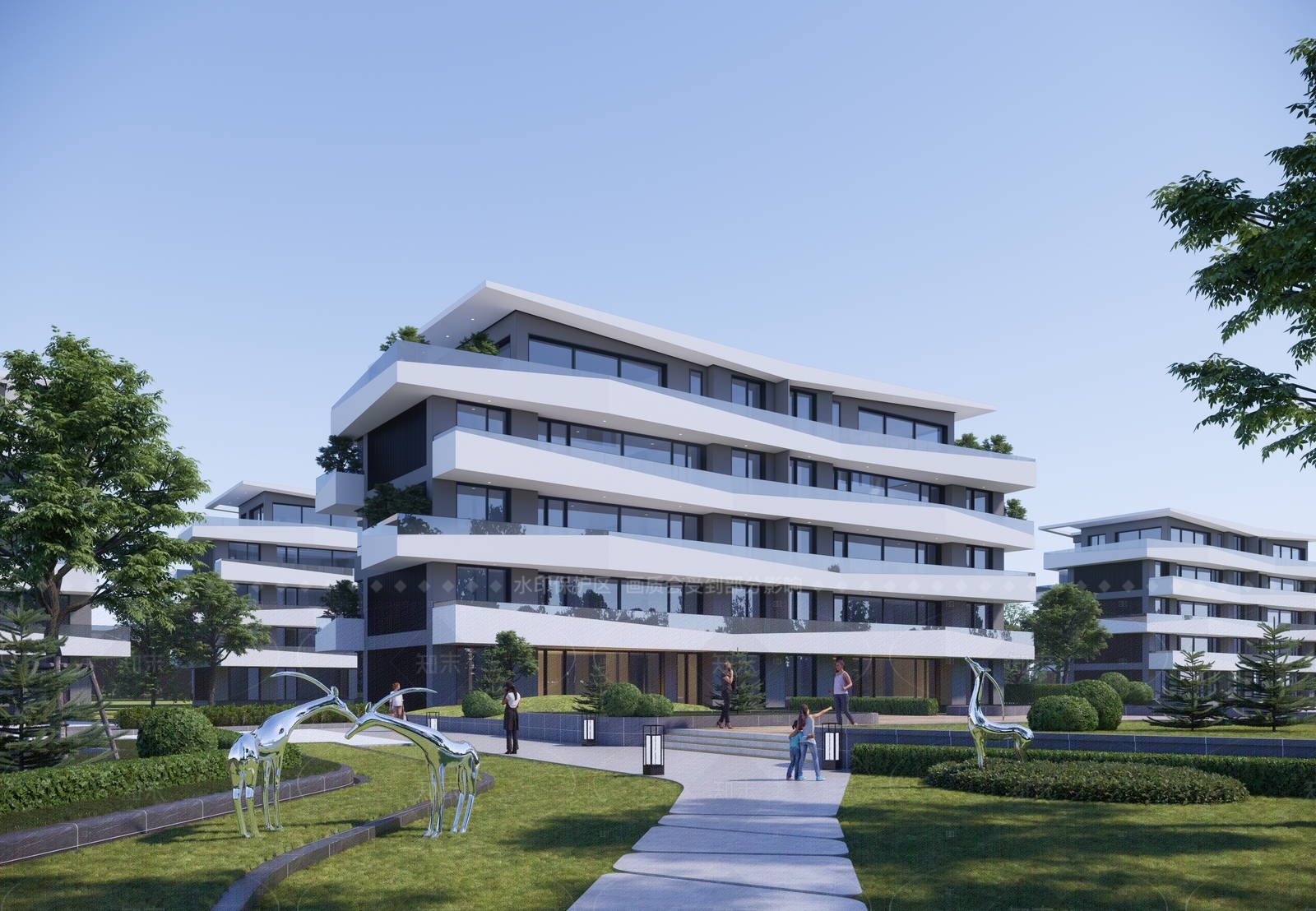 现代多层住宅SU模型下载【ID:1205008650】