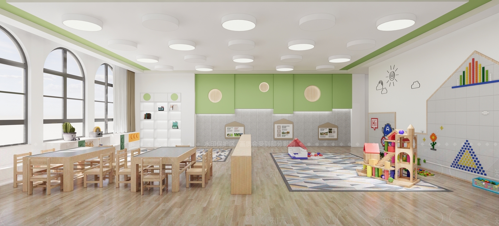 现代幼儿园内部SU模型下载【ID:1205009331】