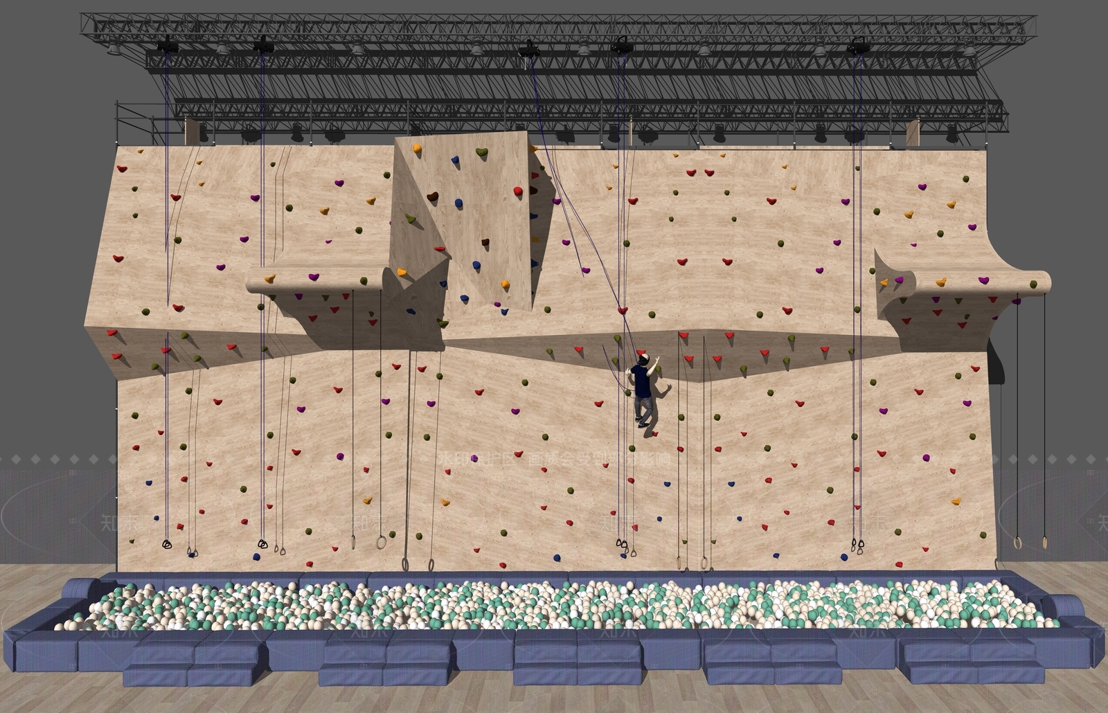 攀岩墙SU模型下载【ID:1205106951】