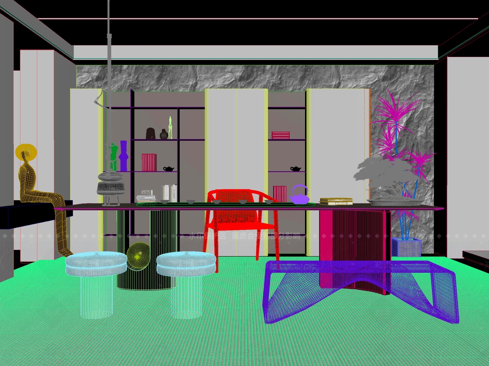 新中式中式茶桌椅3D模型下载【ID:1205013273】