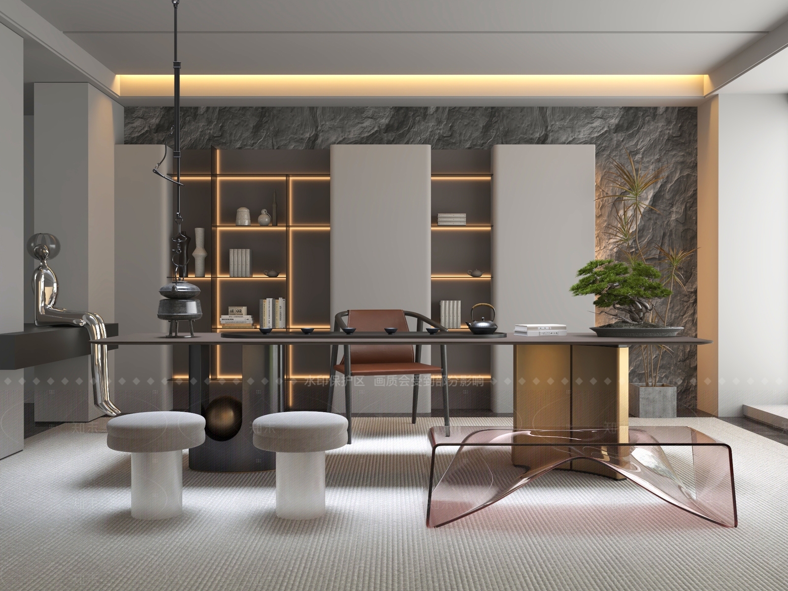 新中式中式茶桌椅3D模型下载【ID:1205013273】