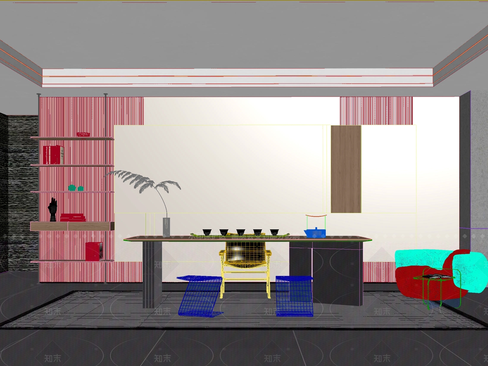 新中式中式茶桌椅3D模型下载【ID:1205014086】