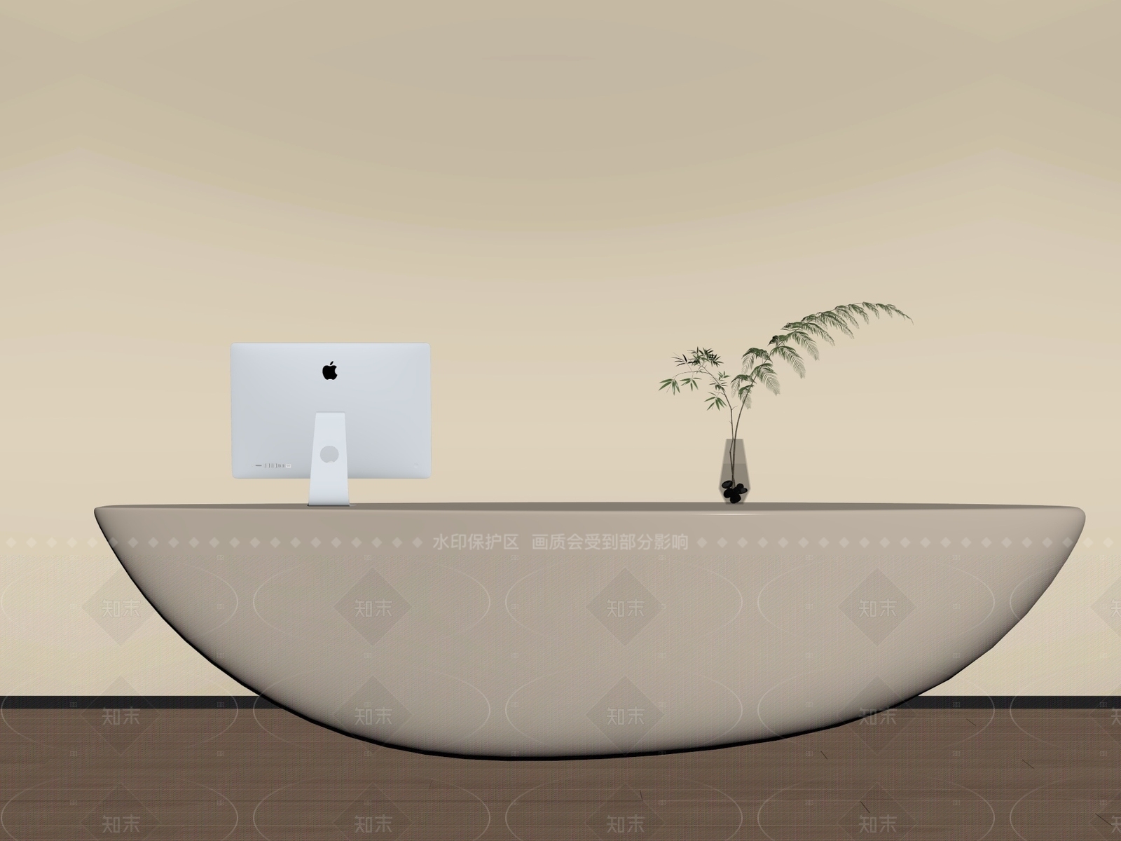 现代奶油前台SU模型下载【ID:1205014211】