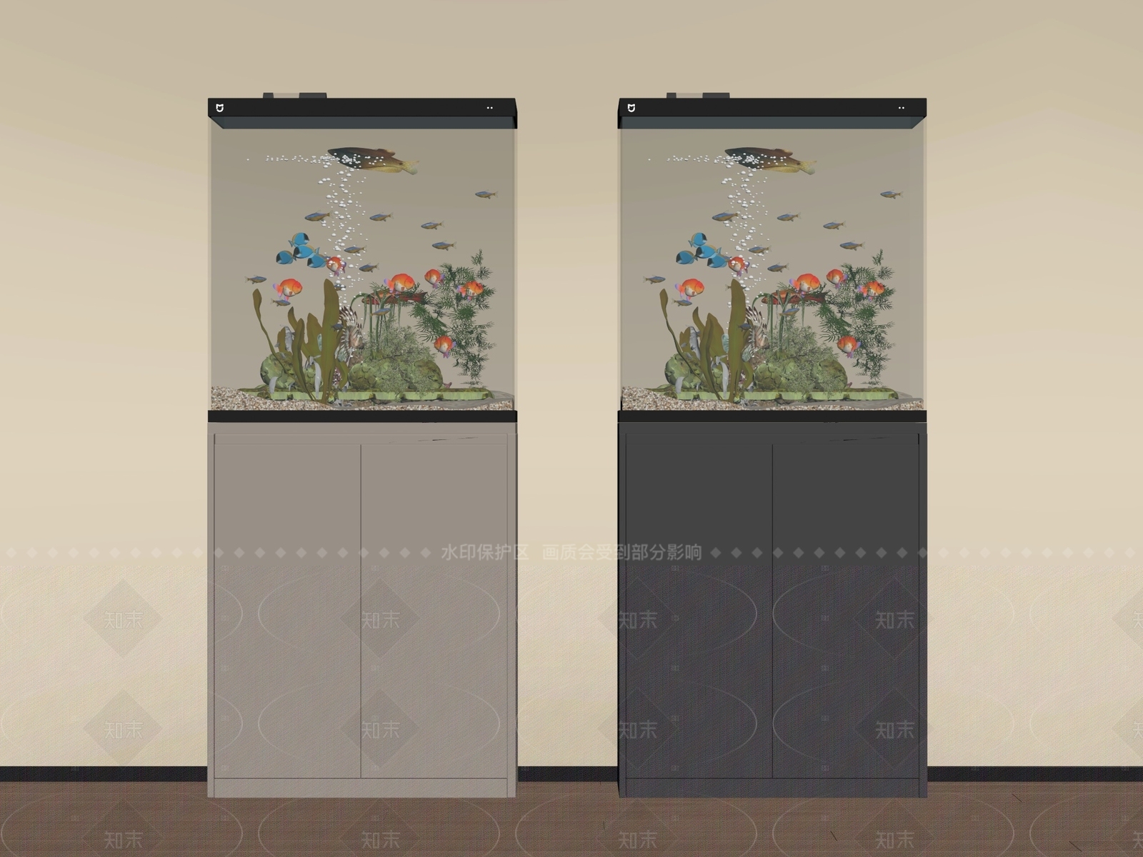 现代鱼缸SU模型下载【ID:1205014207】