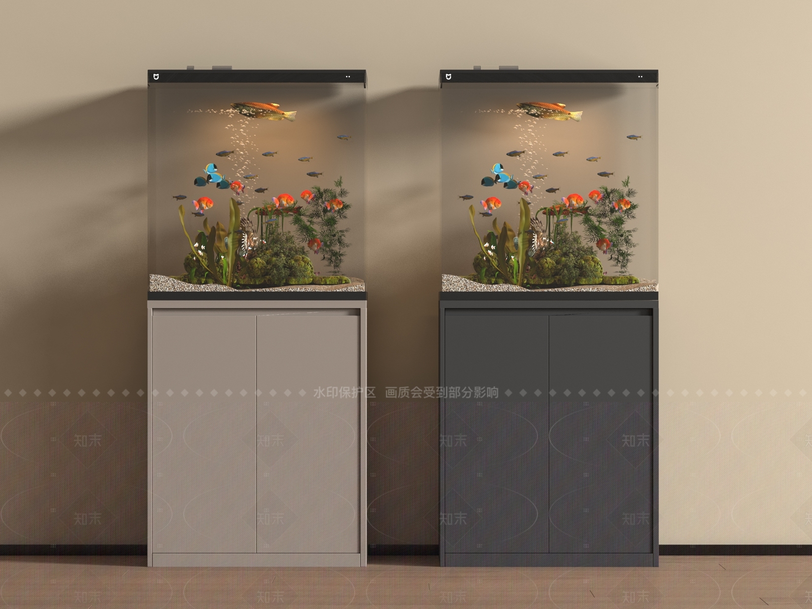 现代鱼缸SU模型下载【ID:1205014207】