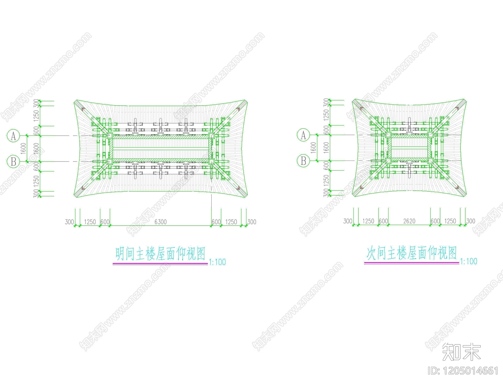 仿古建筑cad施工图下载【ID:1205014661】
