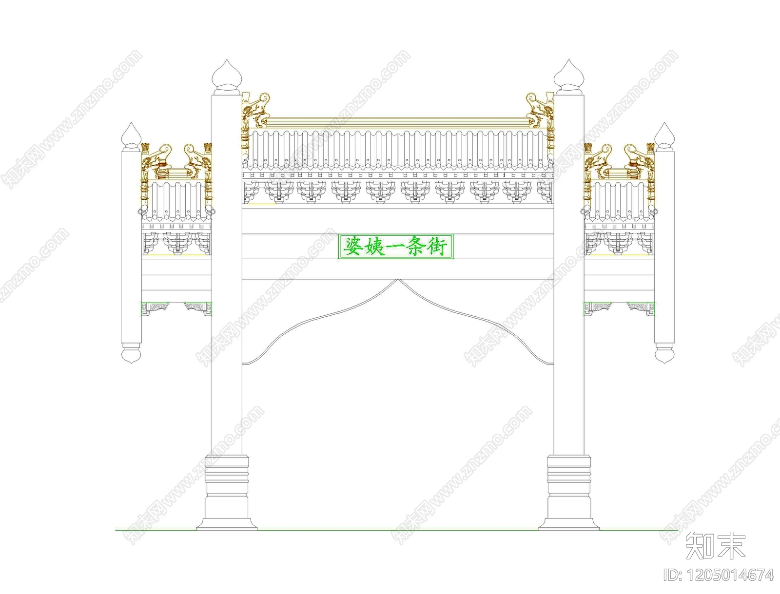 仿古建筑施工图下载【ID:1205014674】