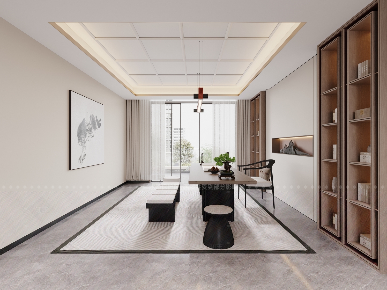 新中式现代茶室3D模型下载【ID:1205014672】